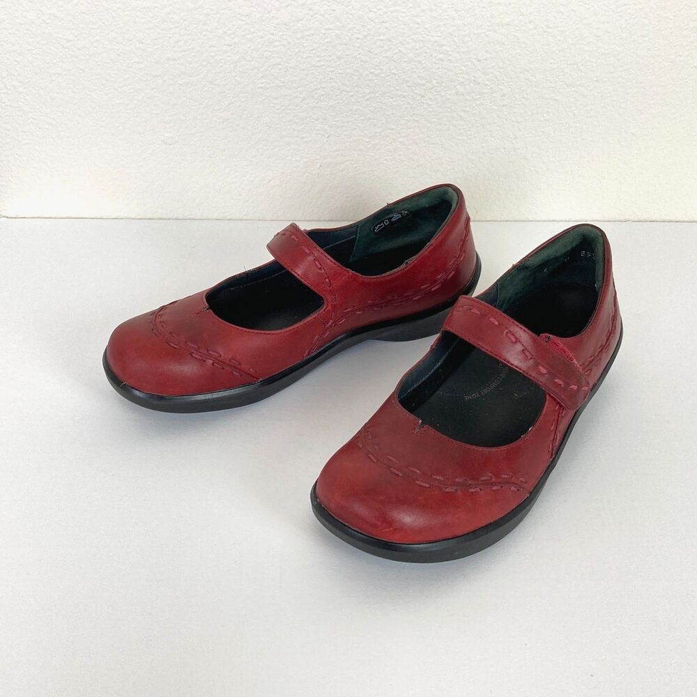 Women’s ZIERA Mary Jane Leather Shoes Gummibear Size 9.5M / 40M Red Oxblood